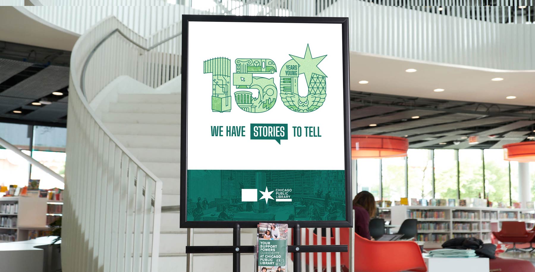 150 Anniversary sign in the Chinatown branch.