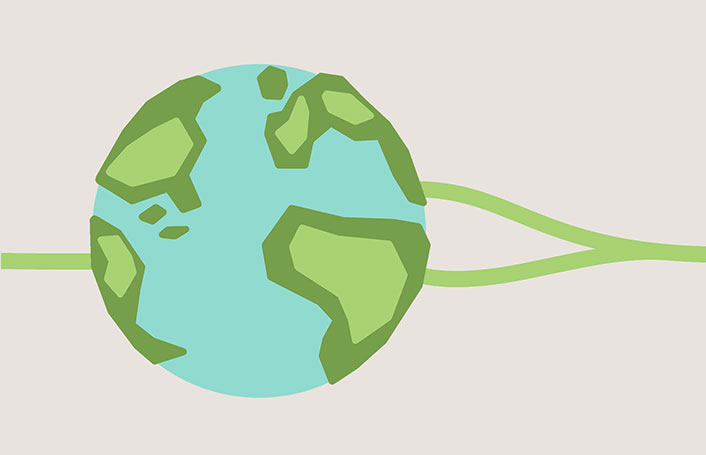 An illustration of the Earth.