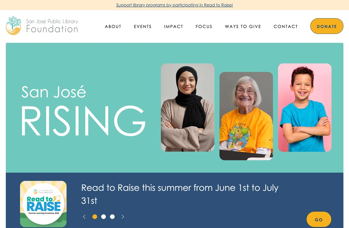 The SJPLF site after engaging with Digital Pollen.