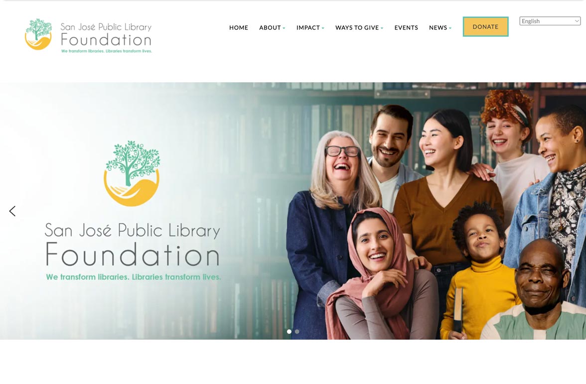 The SJPLF site before engaging with Digital Pollen.